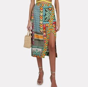 FARM Rio Banana Scarves Wrap Midi Skirt